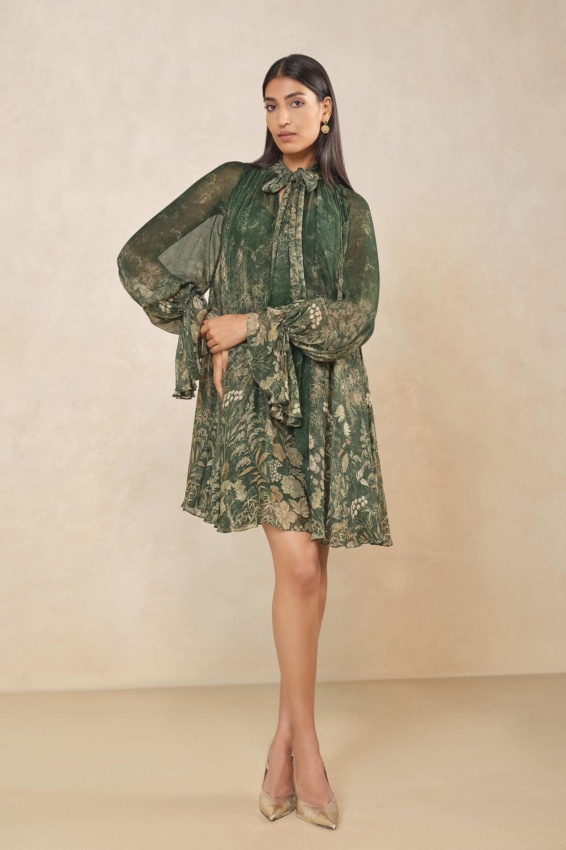 Riko Bemberg Dress - Green, Green, image 3